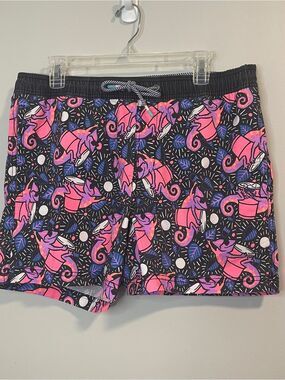 Party Pants Men's Black Hybrid Shorts with Pink & Purple Graphic Print